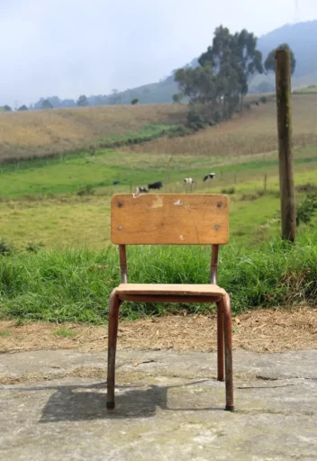 image of a chair in country side